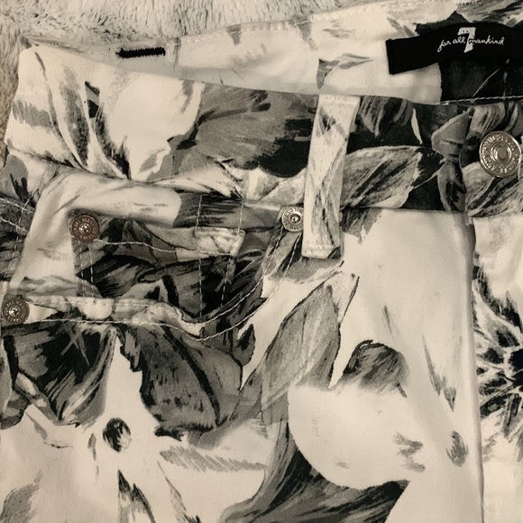 NEW 7 for All Mankind Paradise Palm Print Step Hem Ankle Skinny Jeans - Picture 6 of 9